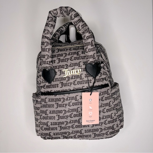 Juicy Couture Handbags - NWT Juicy “Black Beige Lovely Puff” backpack